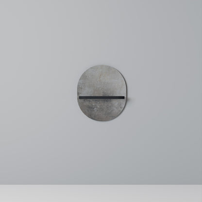 CONCRETE WALL Oval Art Shelf In Black Finish