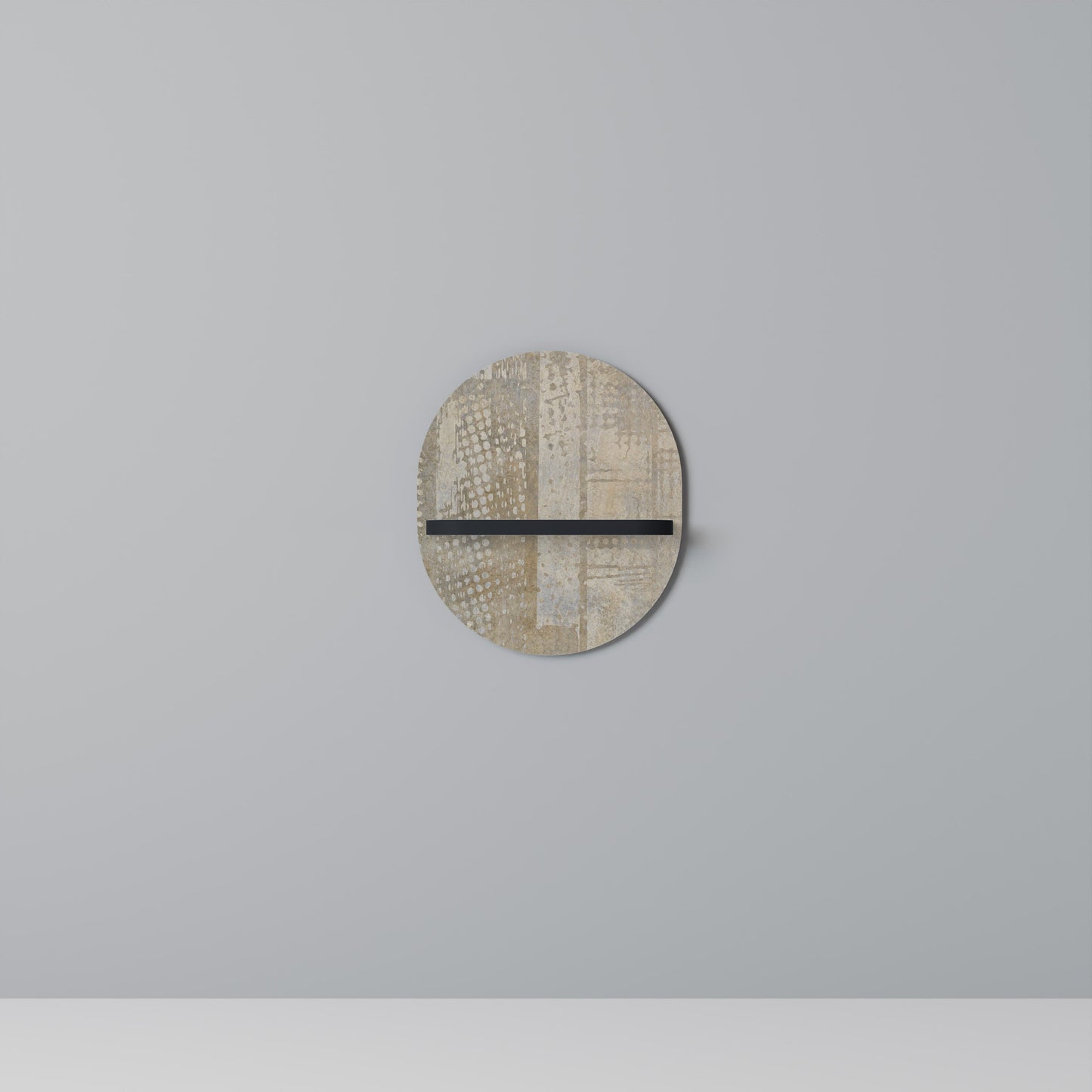 SCREEN ERROR Oval Art Shelf In Black Finish