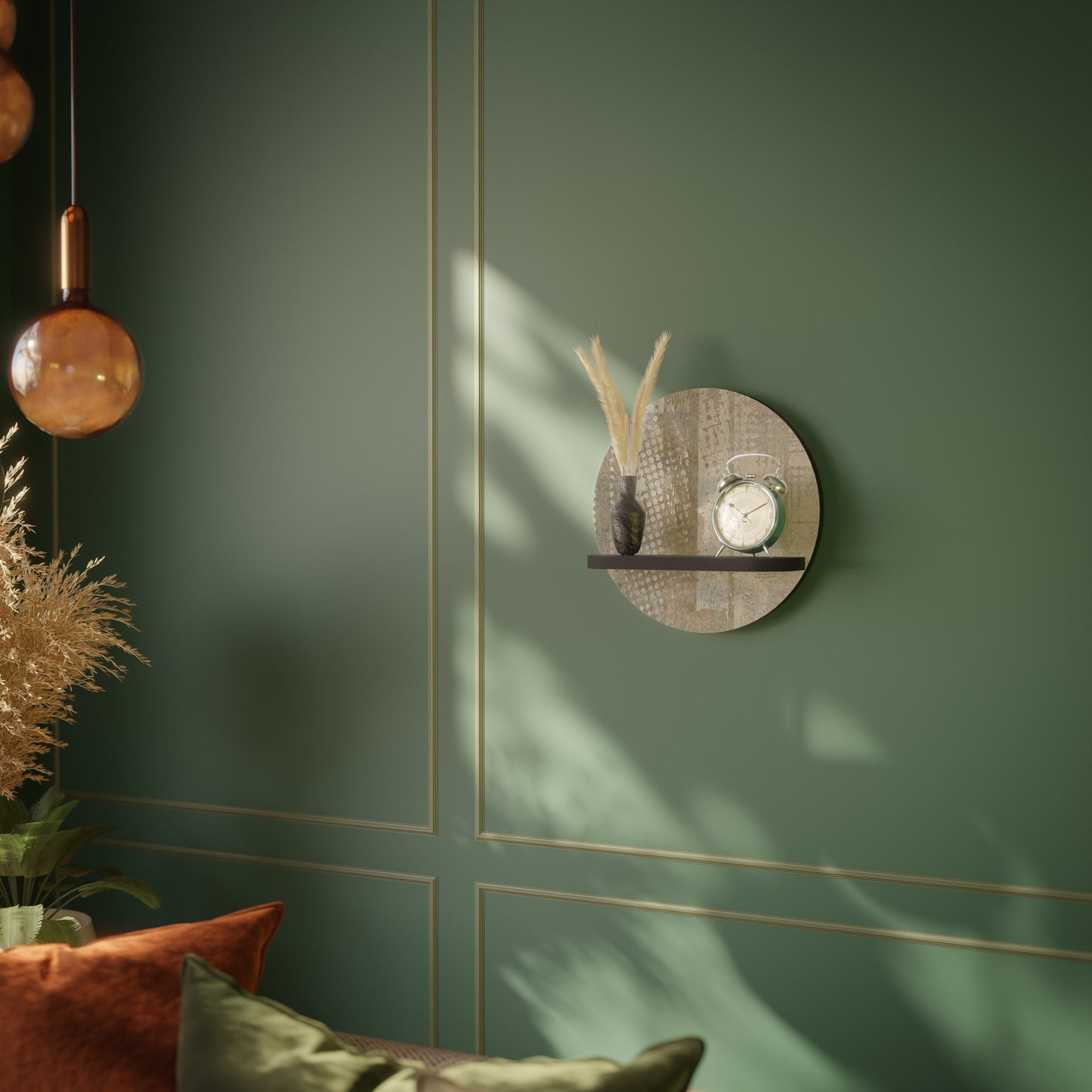 SCREEN ERROR Mensola Rotonda Decorativa con Finitura Nera