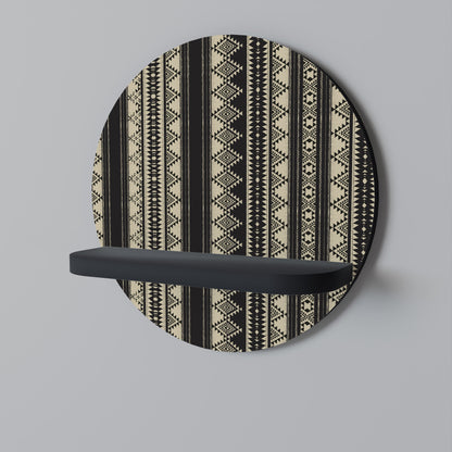 AZTEC Round Art Shelf In Black Finish