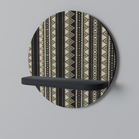 AZTEC Round Art Shelf In Black Finish