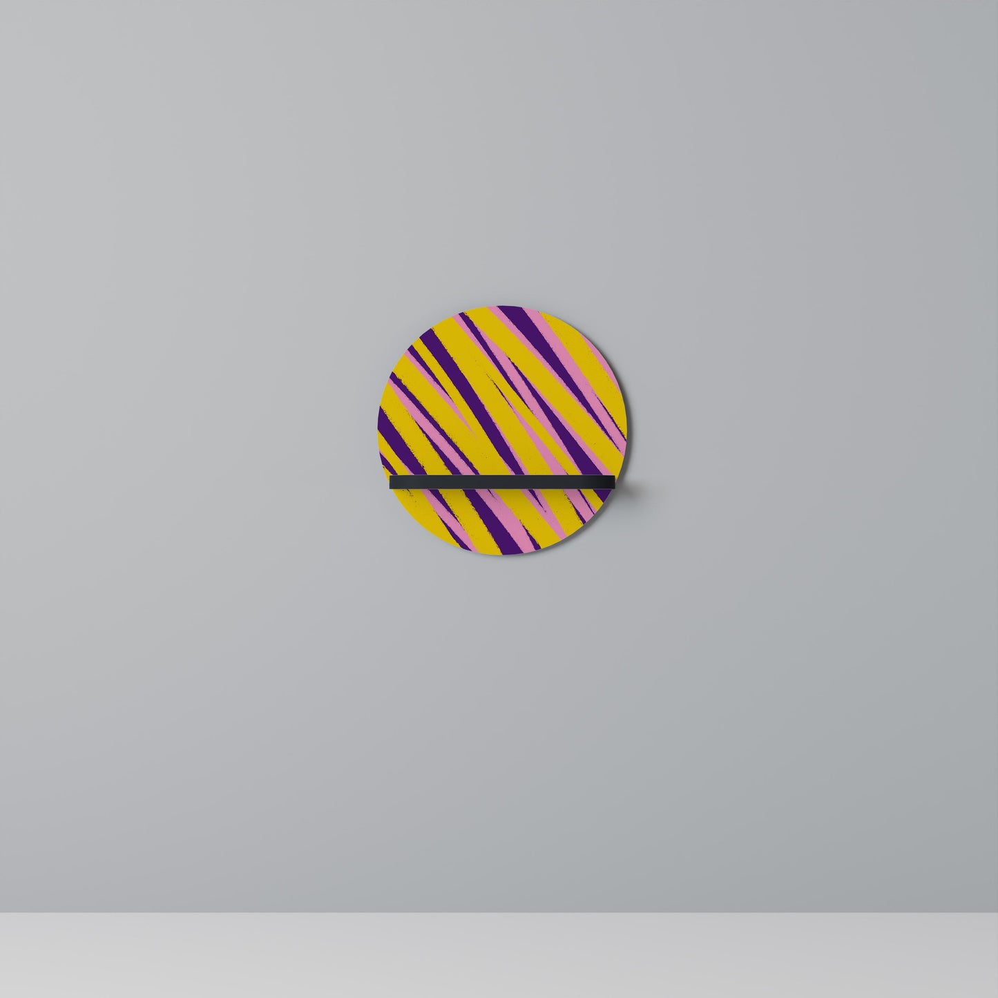 DREAMS COME TRUE Round Art Shelf In Black Finish