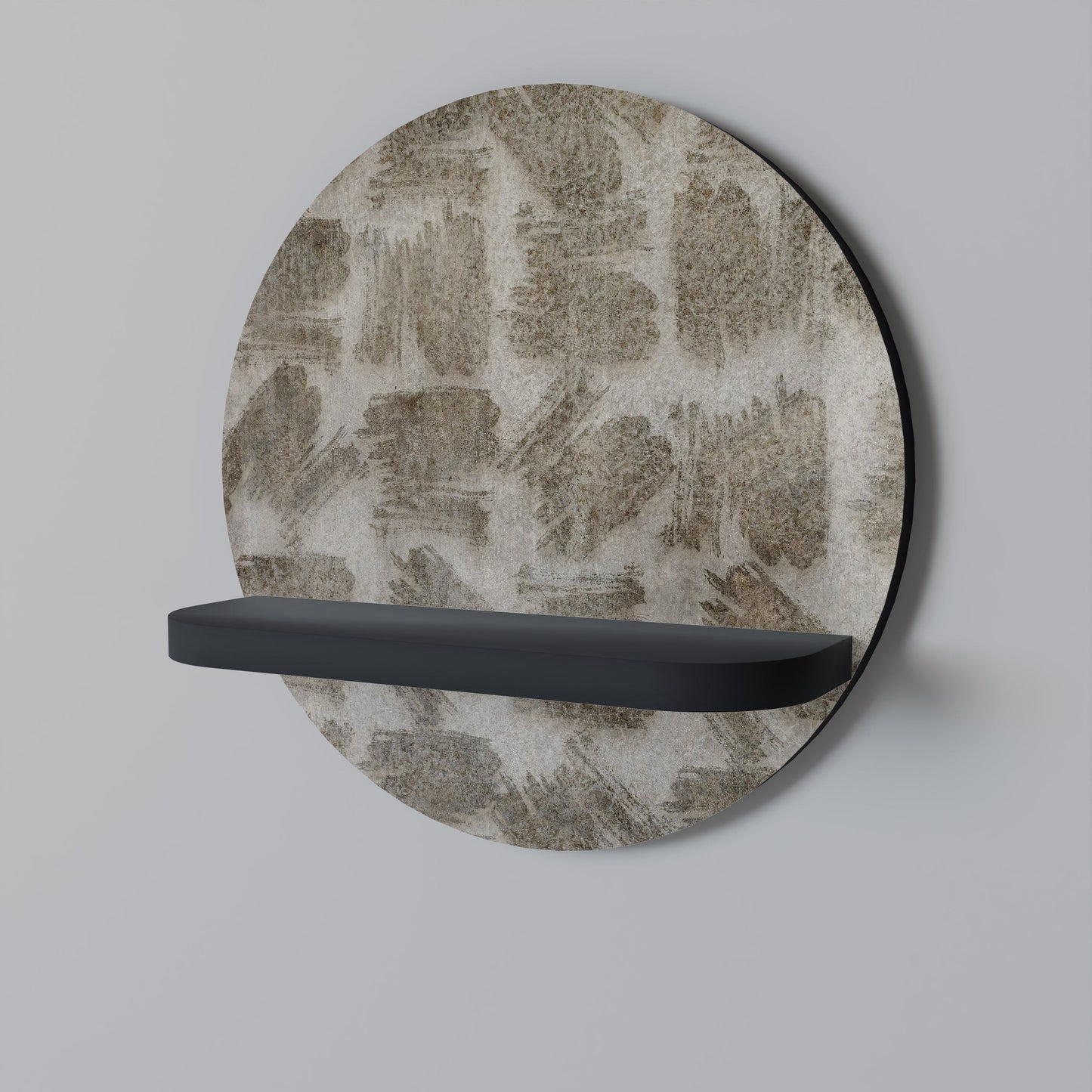 SLIGHTLY BLURRED Mensola Rotonda Decorativa con Finitura Nera