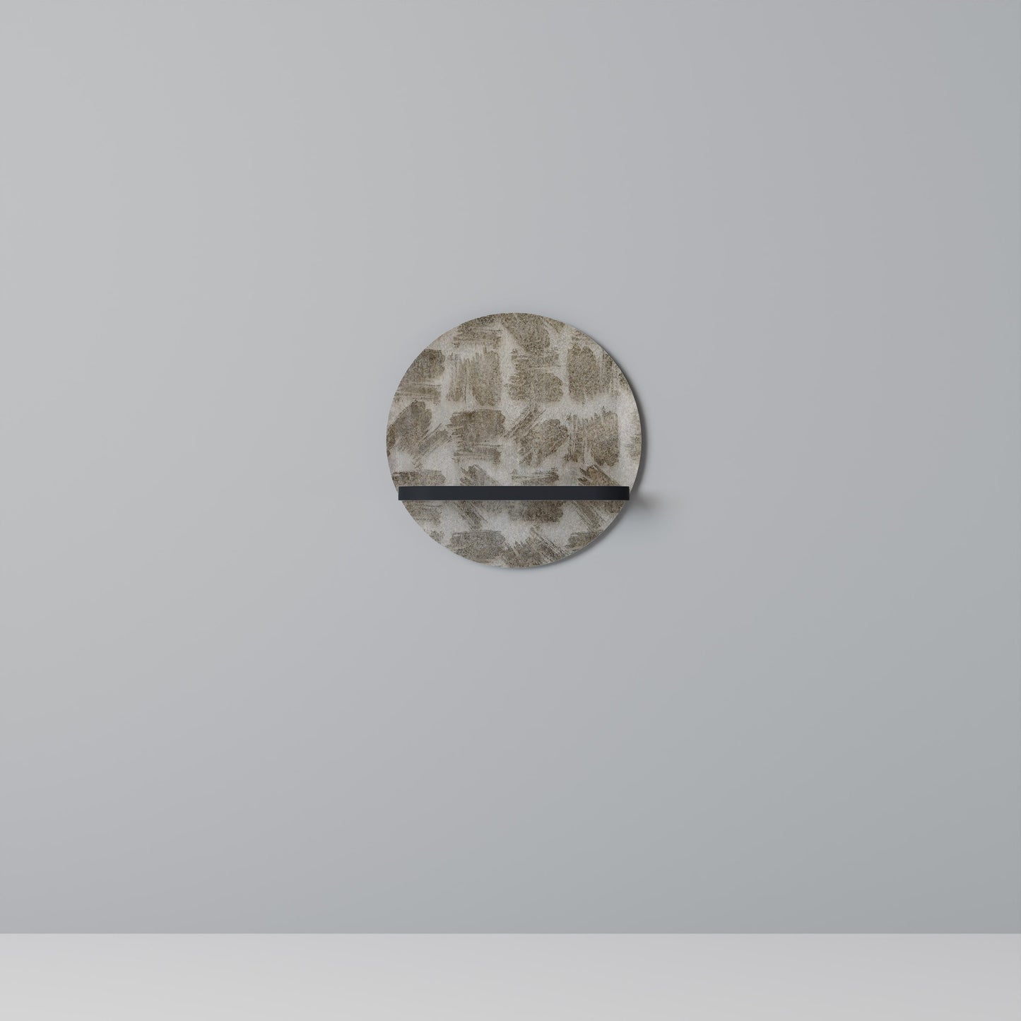 SLIGHTLY BLURRED Mensola Rotonda Decorativa con Finitura Nera