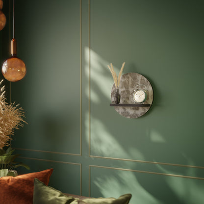 SLIGHTLY BLURRED Mensola Rotonda Decorativa con Finitura Nera