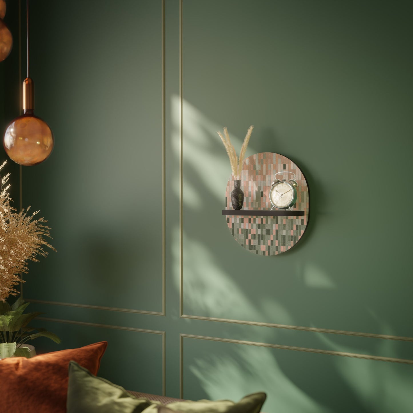 BUILDING THE FUTURE Oval Art Shelf In Black Finish