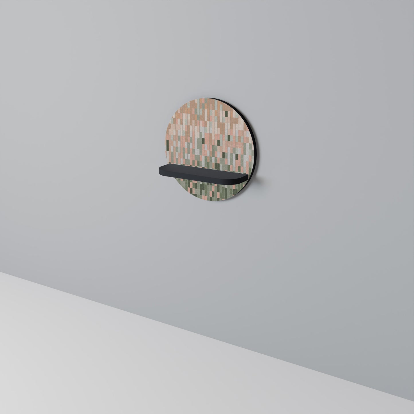 BUILDING THE FUTURE Mensola Rotonda Decorativa con Finitura Nera