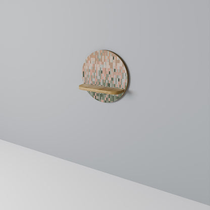 BUILDING THE FUTURE Round Art Shelf In Oak Effect