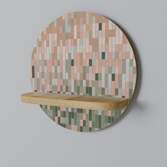 BUILDING THE FUTURE Round Art Shelf In Oak Effect