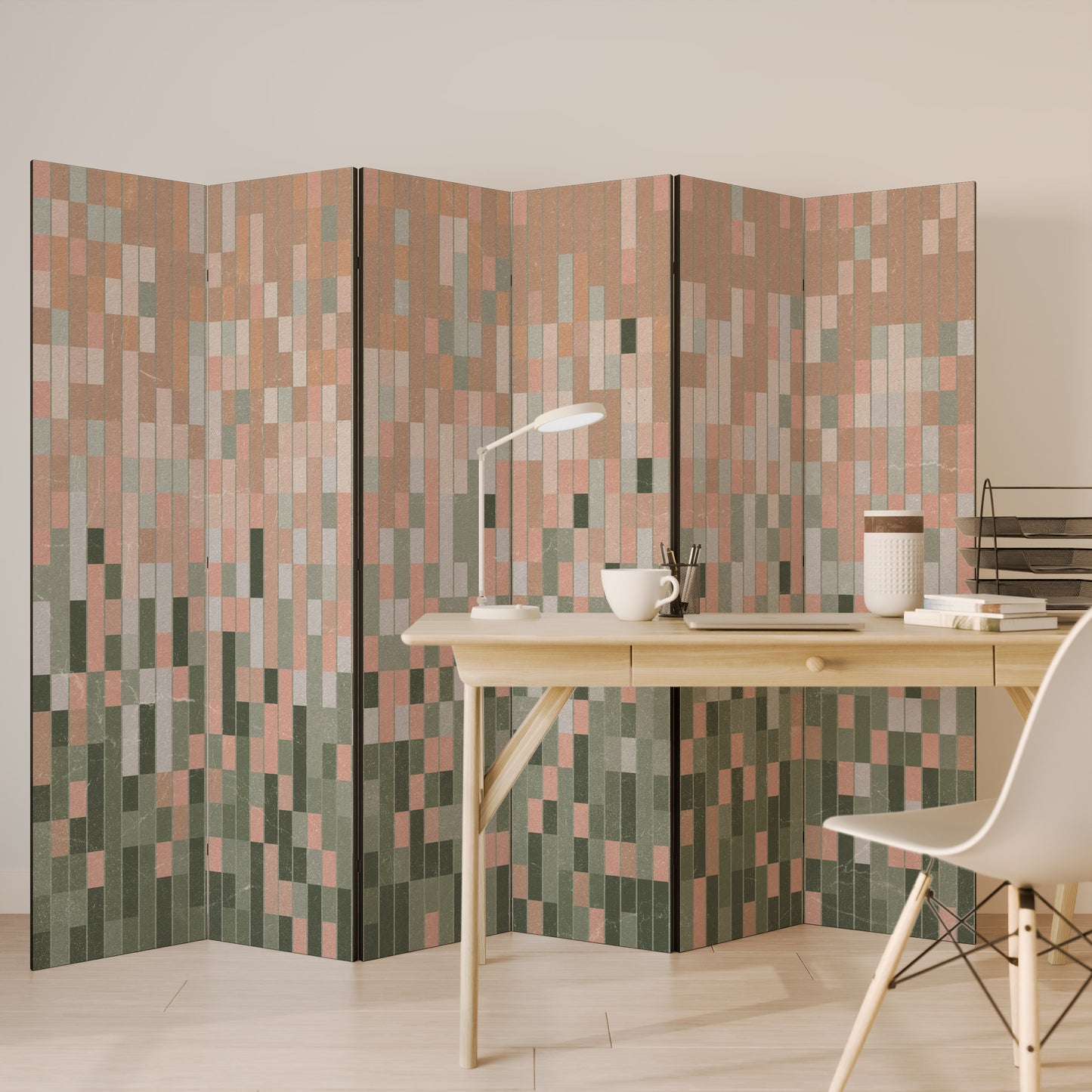 COSTRUIRE IL FUTURO Divisorio decorativo per ambienti a 6 pannelli