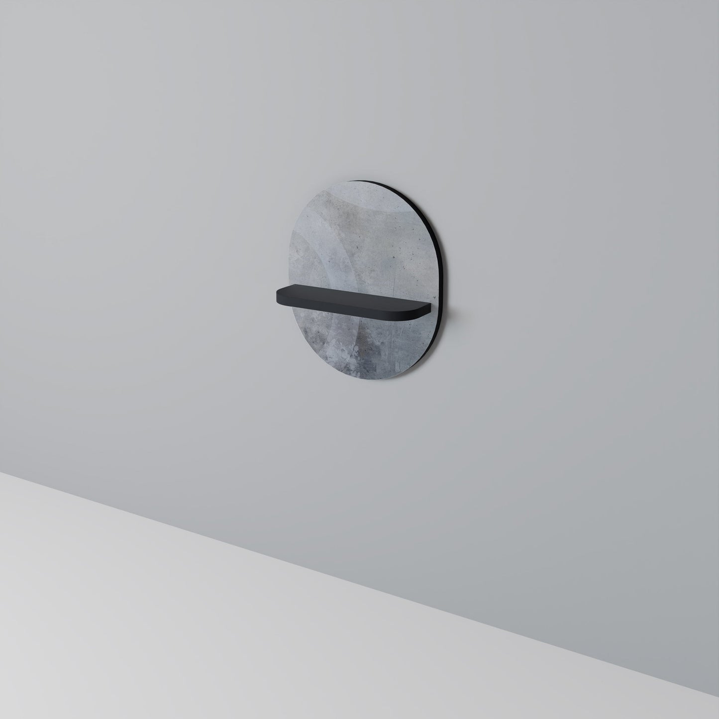 MUTED ARC Oval Art Shelf In Black Finish