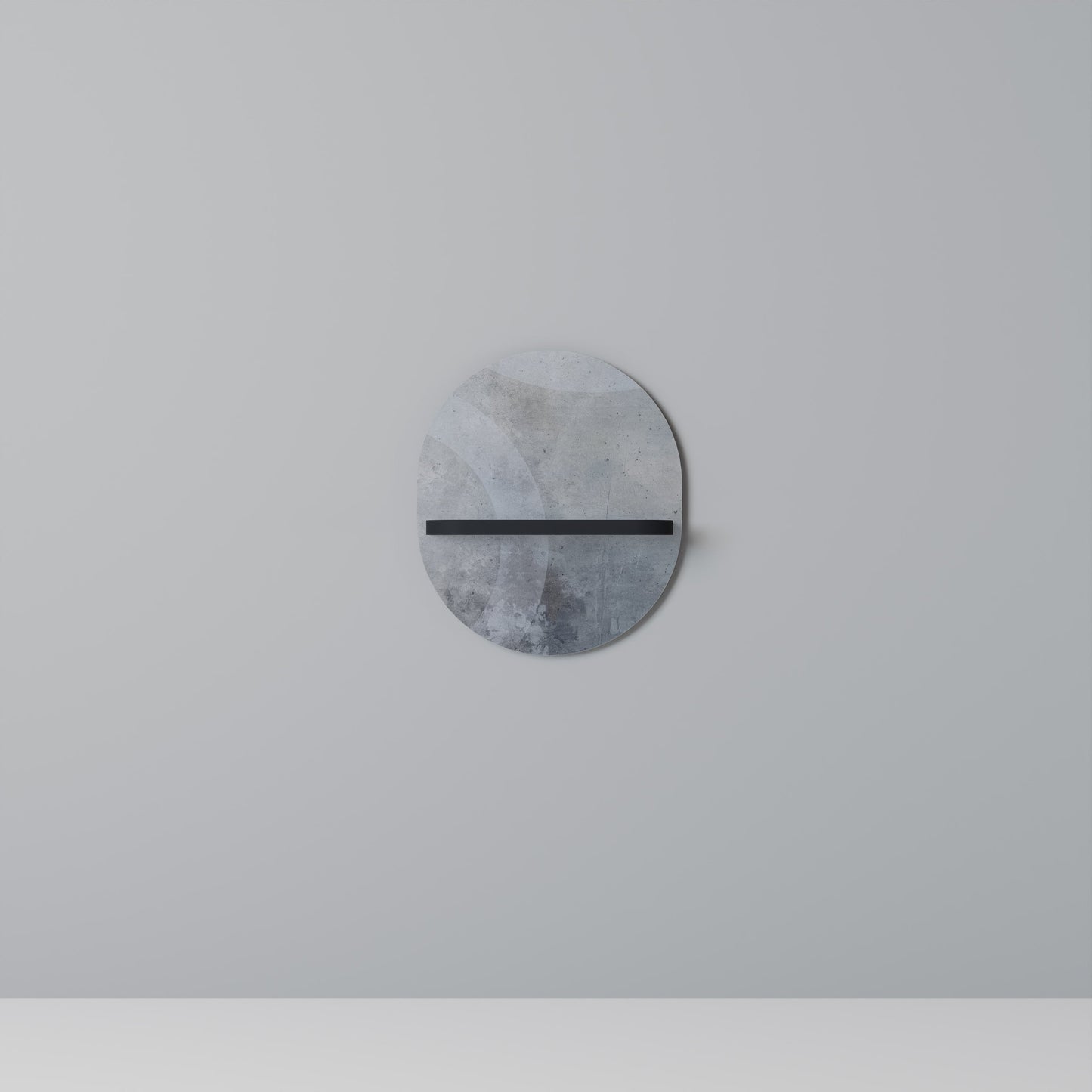 MUTED ARC Oval Art Shelf In Black Finish