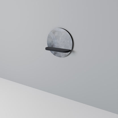 MUTED ARC Round Art Shelf In Black Finish
