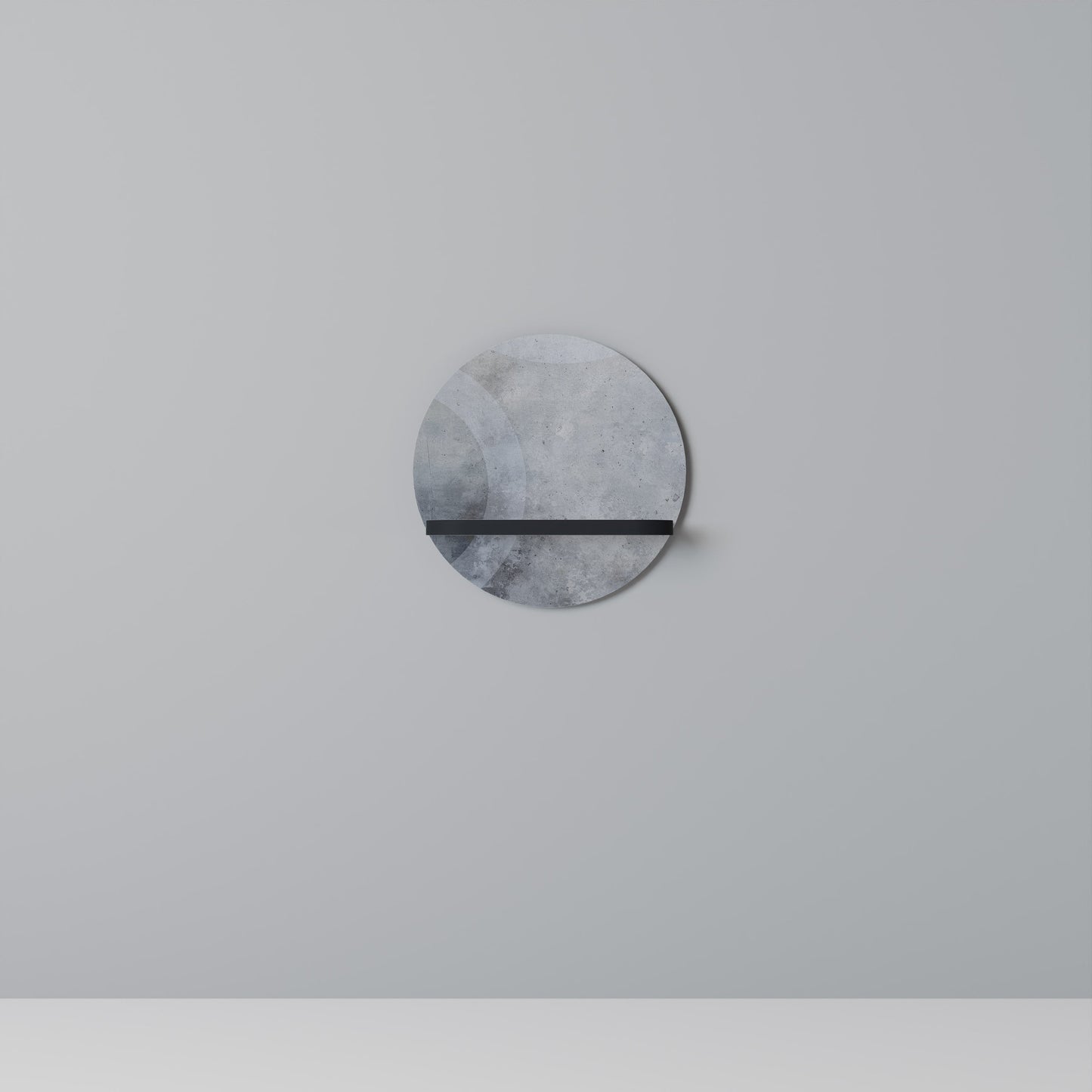 MUTED ARC Round Art Shelf In Black Finish