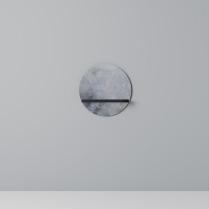 MUTED ARC Round Art Shelf In Black Finish