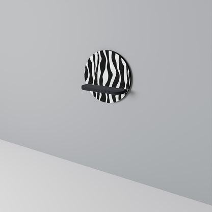ZEBRA ECHOES Mensola Rotonda Decorativa con Finitura Nera