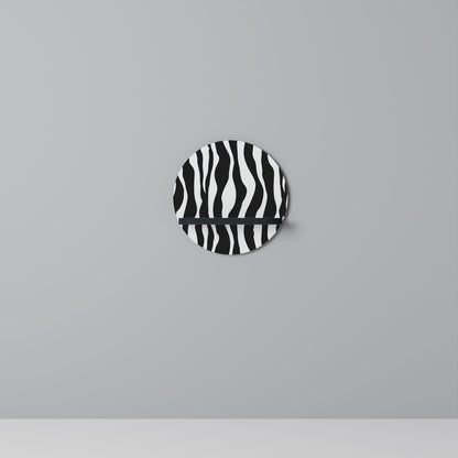 ZEBRA ECHOES Mensola Rotonda Decorativa con Finitura Nera