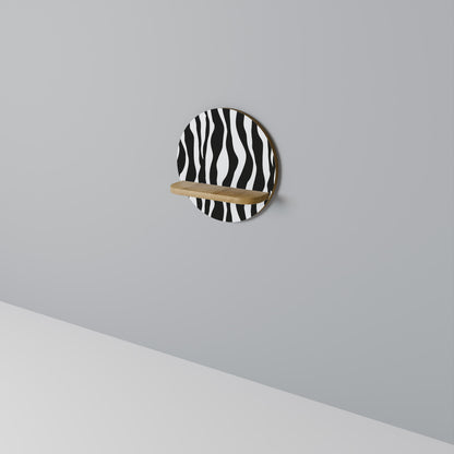 ZEBRA ECHOES Mensola Rotonda Decorativa in Effetto Rovere