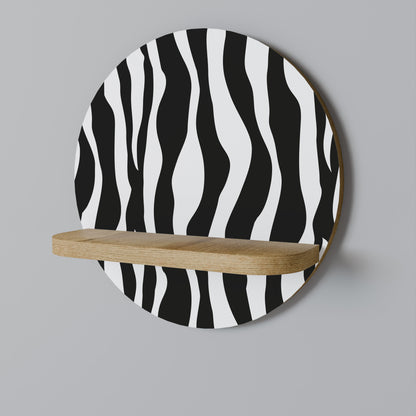 ZEBRA ECHOES Mensola Rotonda Decorativa in Effetto Rovere