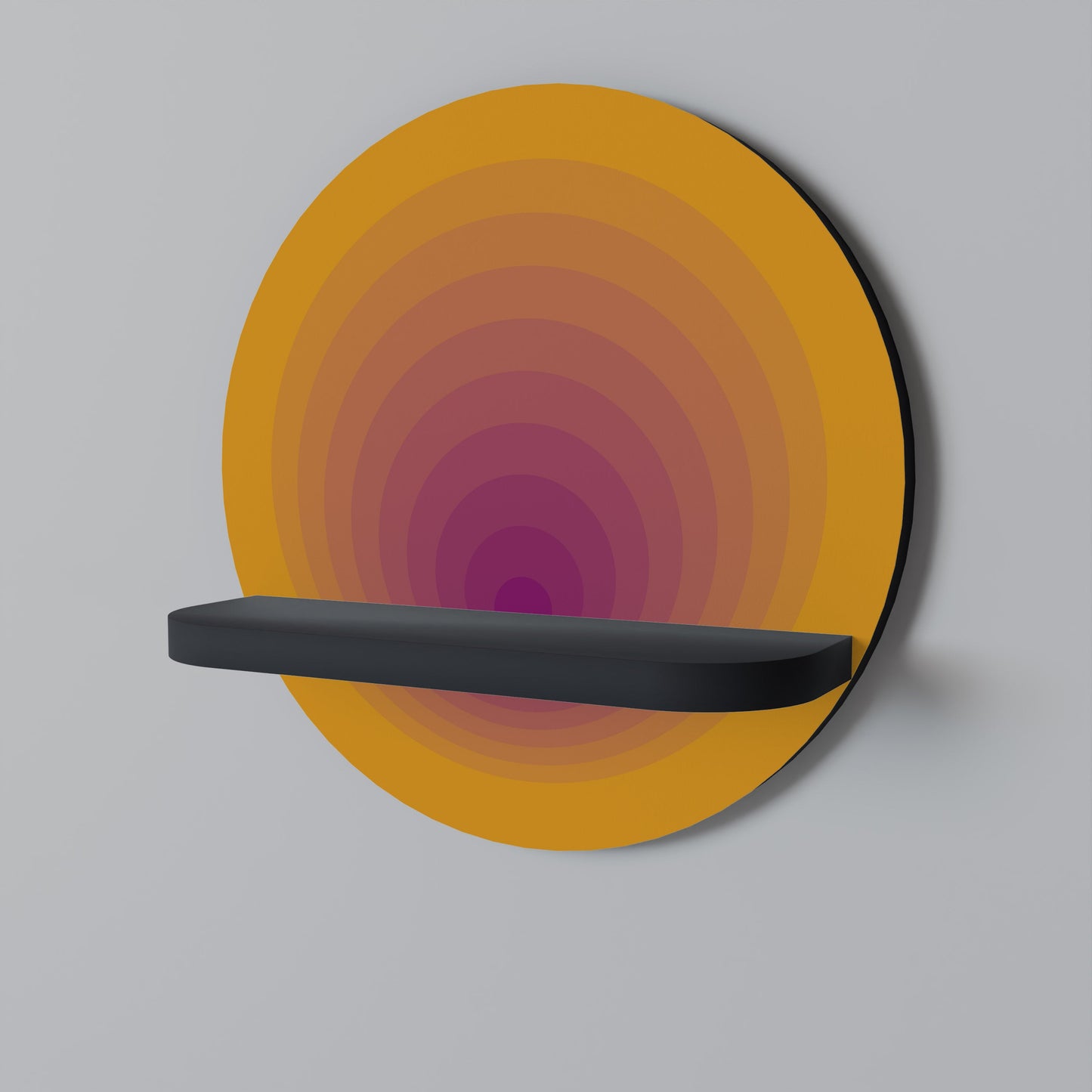 BLUSH GRADIENT Mensola Rotonda Decorativa con Finitura Nera