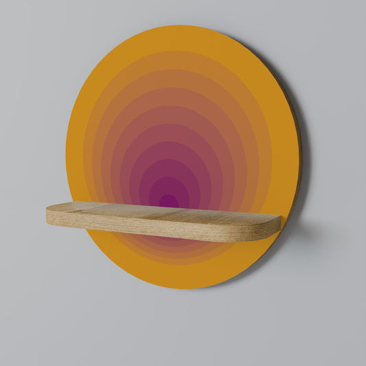 BLUSH GRADIENT Round Art Shelf In Oak Effect