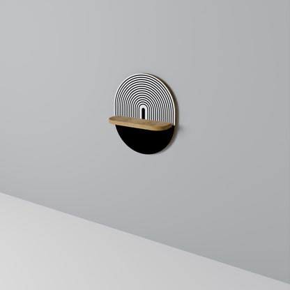 DUSK VIBRATION Oval Art Shelf In Oak Effect