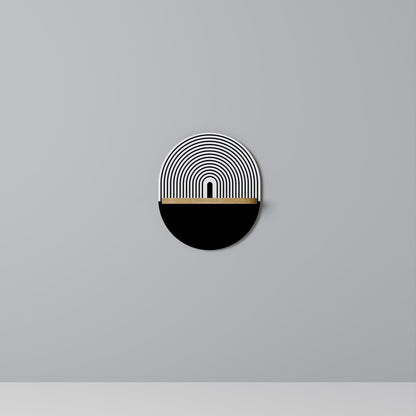 DUSK VIBRATION Oval Art Shelf In Oak Effect