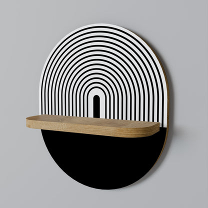 DUSK VIBRATION Oval Art Shelf In Oak Effect