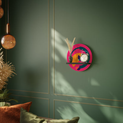 VIVID VISIONARY Round Art Shelf In Black Finish