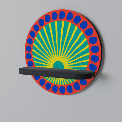 SHIMMER SPECTRUM Mensola Rotonda Decorativa con Finitura Nera