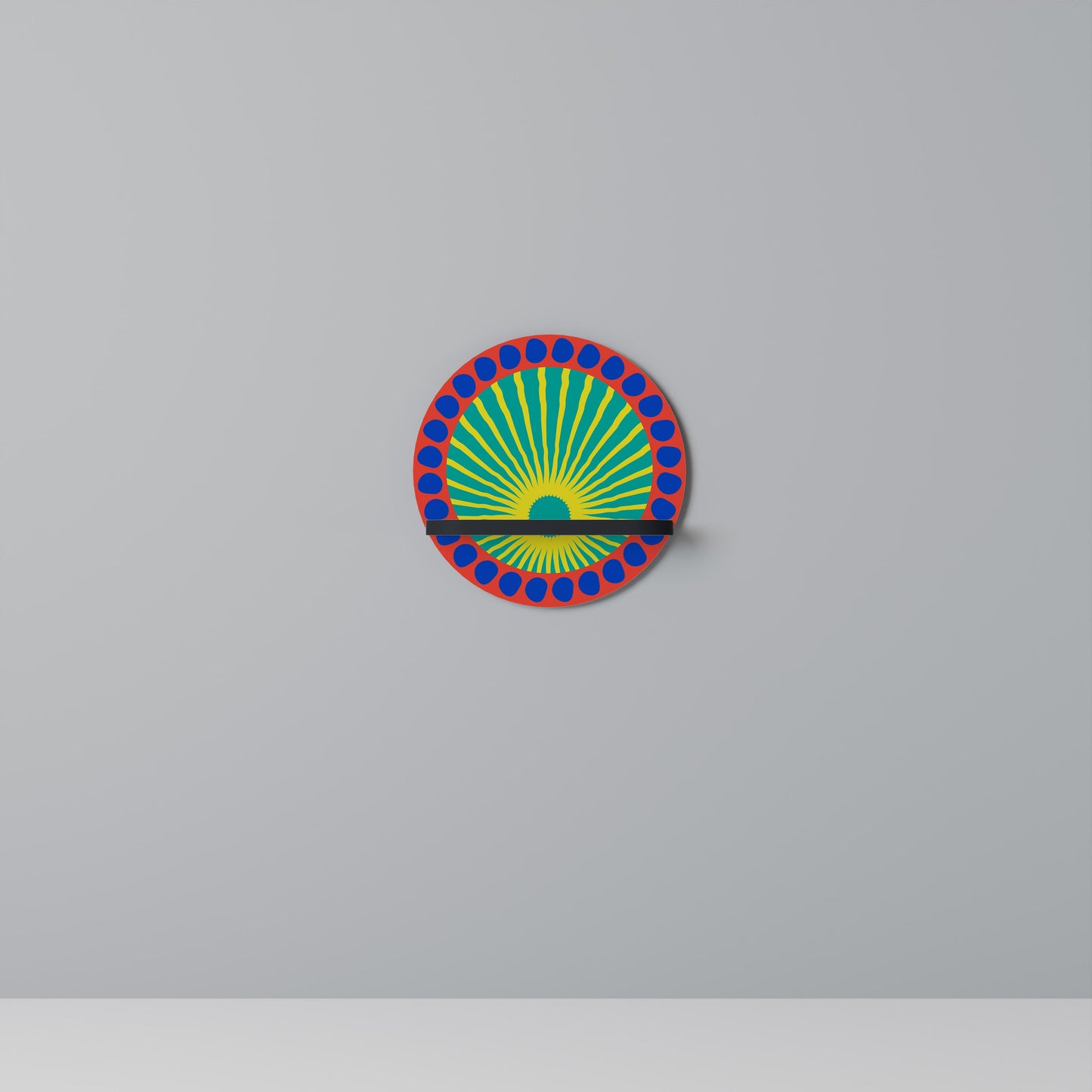 SHIMMER SPECTRUM Mensola Rotonda Decorativa con Finitura Nera