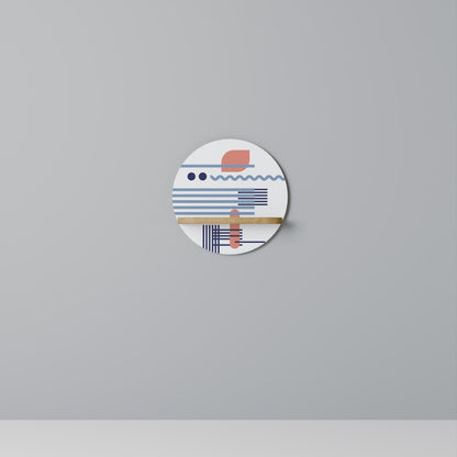 VIBRANT VERSE Round Art Shelf In Oak Effect