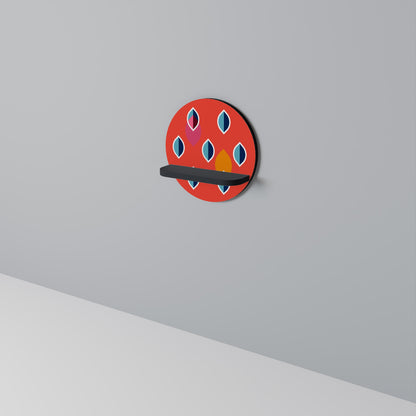 SYNCHRO ON FIRE Round Art Shelf In Black Finish