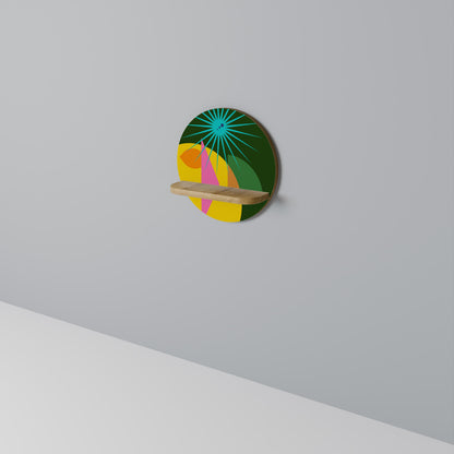 RADIANT RAY Round Art Shelf In Oak Effect