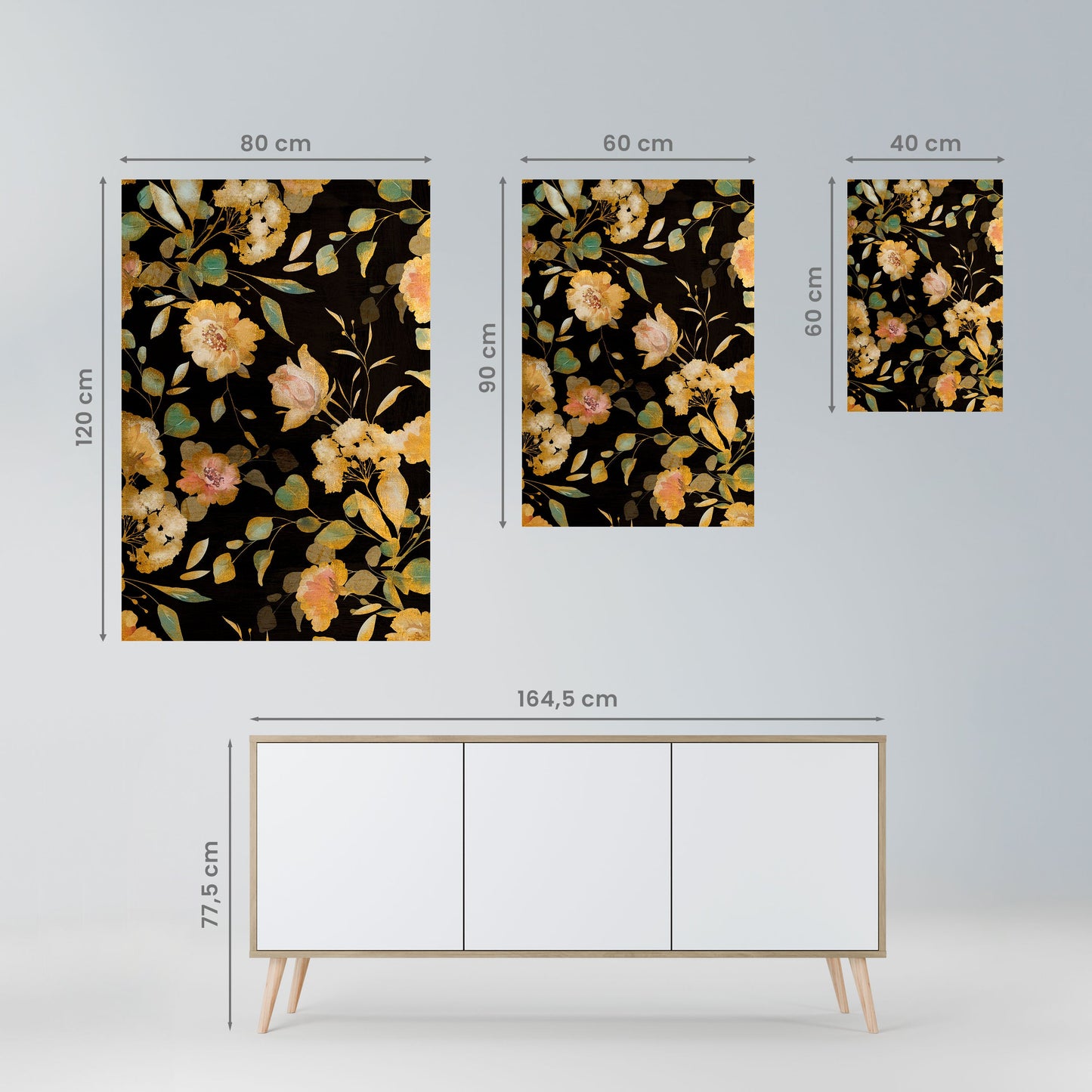 MODEST FLORAL Peel and Stick Vertical Poster