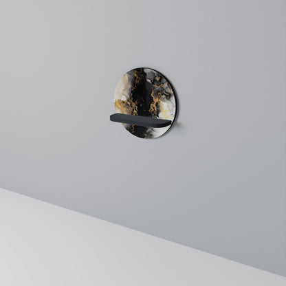 MARBLE OF TOMMORROW Mensola Rotonda Decorativa con Finitura Nera