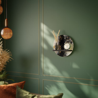 MARBLE OF TOMMORROW Mensola Rotonda Decorativa con Finitura Nera
