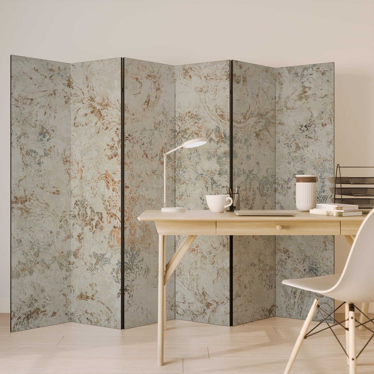 Divisorio decorativo per ambienti a 6 pannelli FADED ELEGANCE