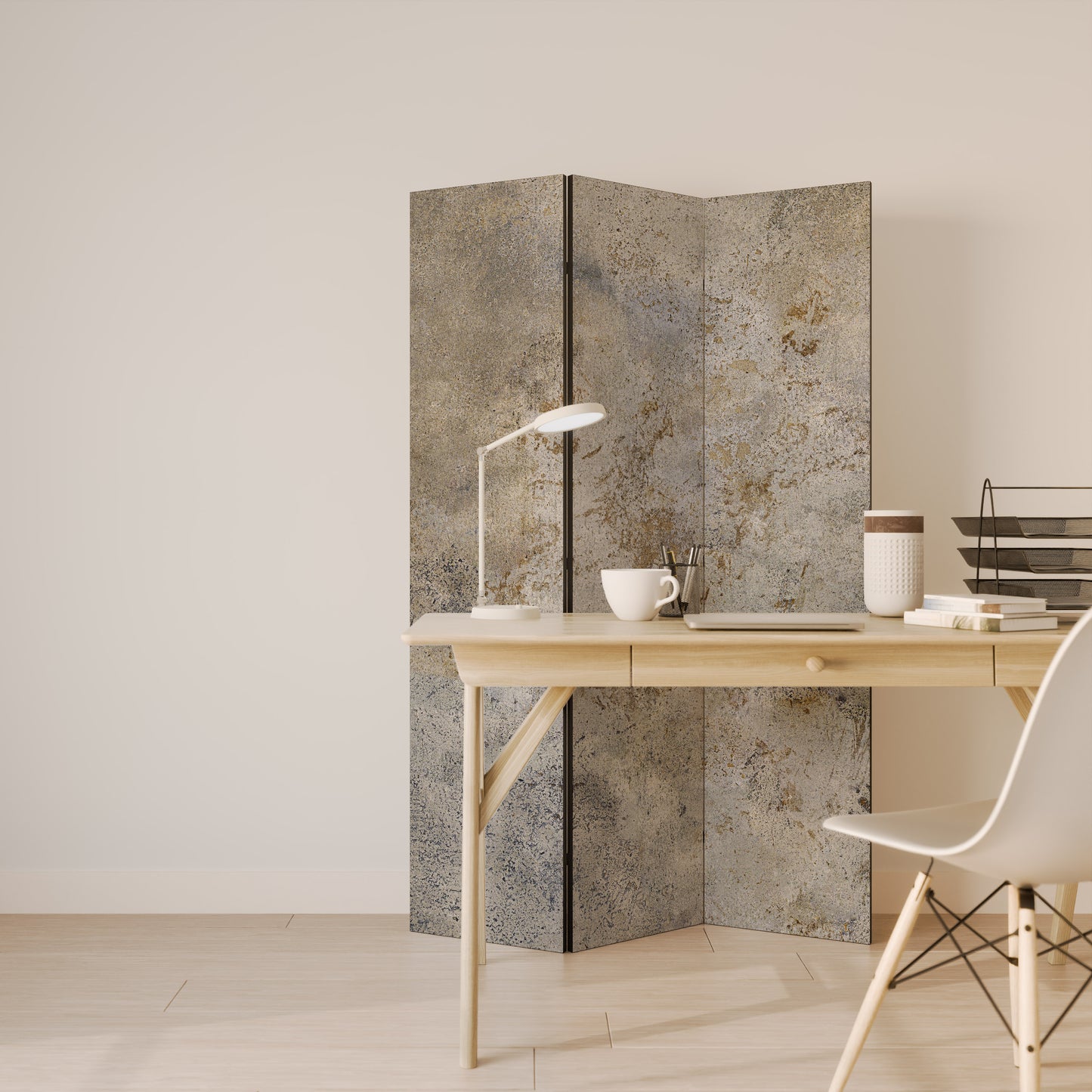 Divisorio decorativo per ambienti a 3 pannelli "ASTRACT EARTH CANVAS"