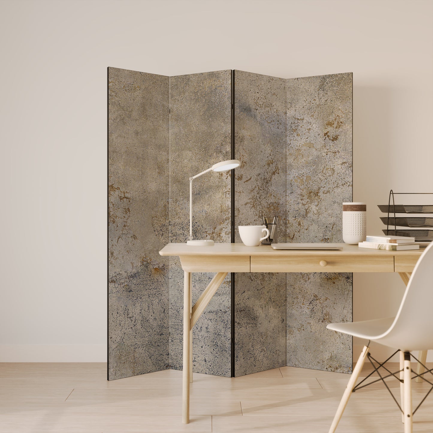 Divisorio decorativo per ambienti a 4 pannelli "ASTRACT EARTH CANVAS"