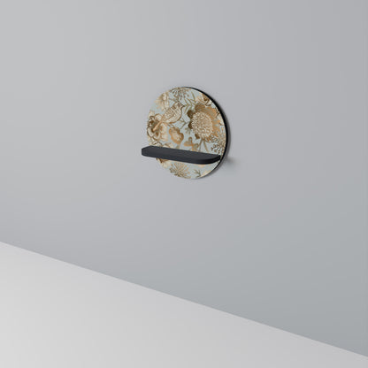 SUCCULENT WHIMSY Round Art Shelf In Black Finish