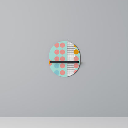 RETRO GRID Oval Art Shelf In Black Finish