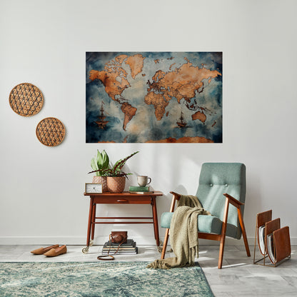 WAVES OF DISCOVERY Peel and Stick Horizontal Poster