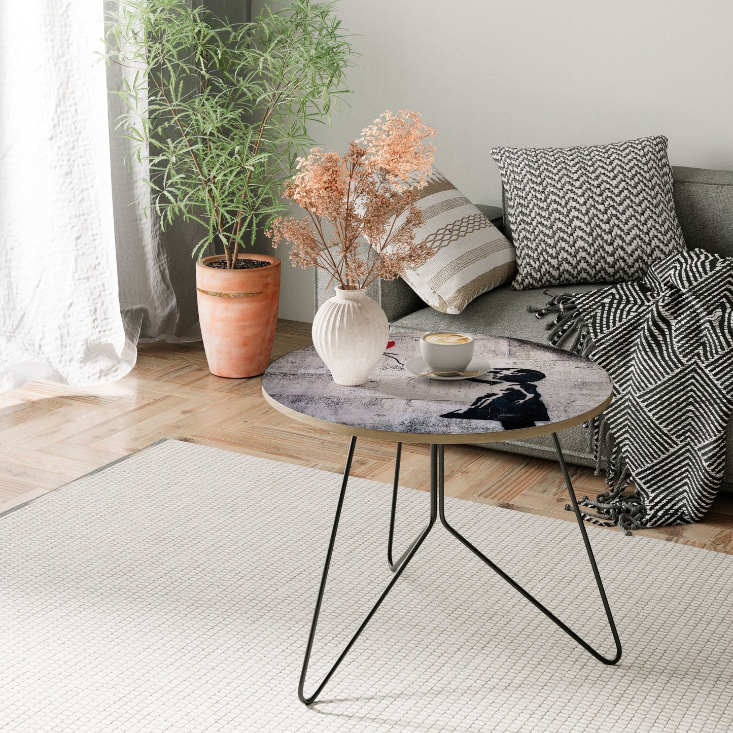 BALLON GIRL (BANKSY) Tavolino da Caffè Ø69