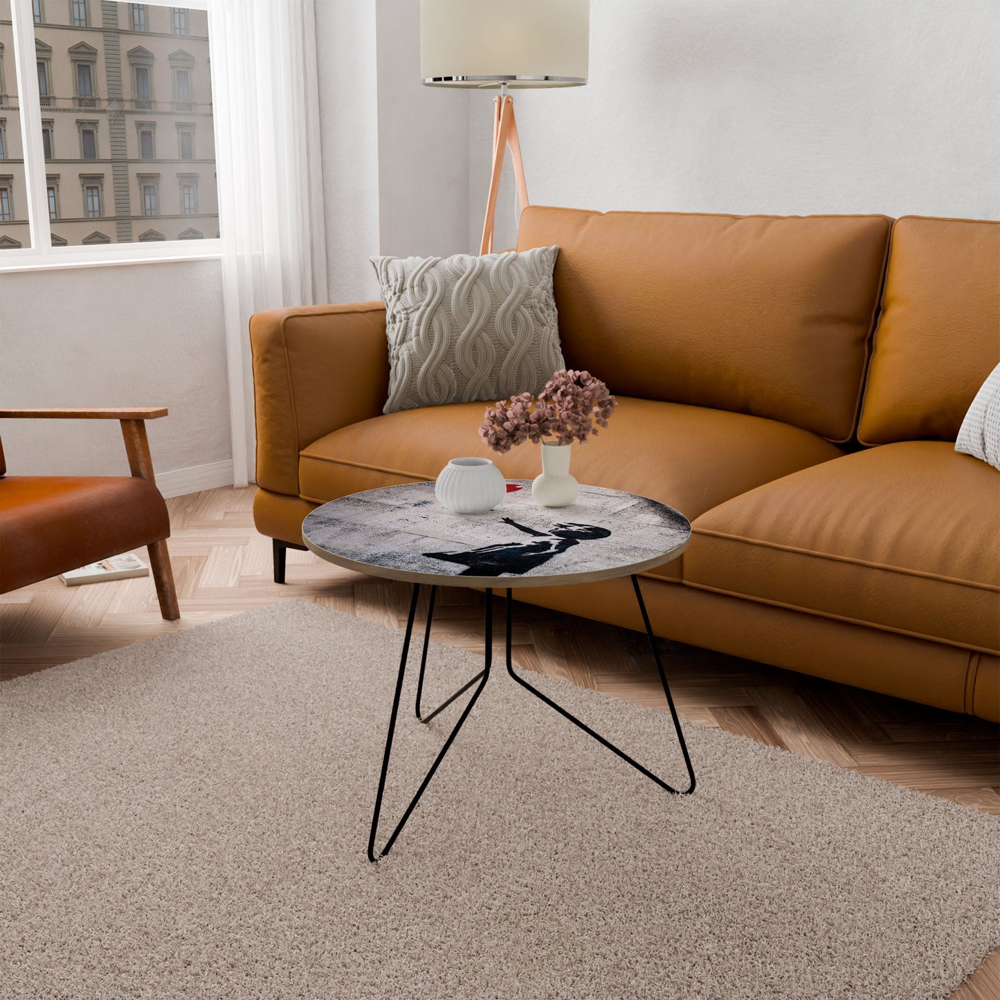 BALLON GIRL (BANKSY) Tavolino da Caffè Ø69