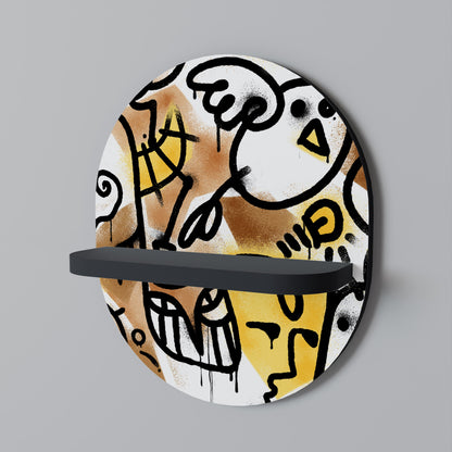 URBAN CANVAS Oval Art Shelf In Black Finish