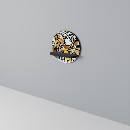 URBAN CANVAS Round Art Shelf In Black Finish