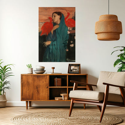 YOUNG WOMAN WITH IBIS Peel and Stick Vertical Poster