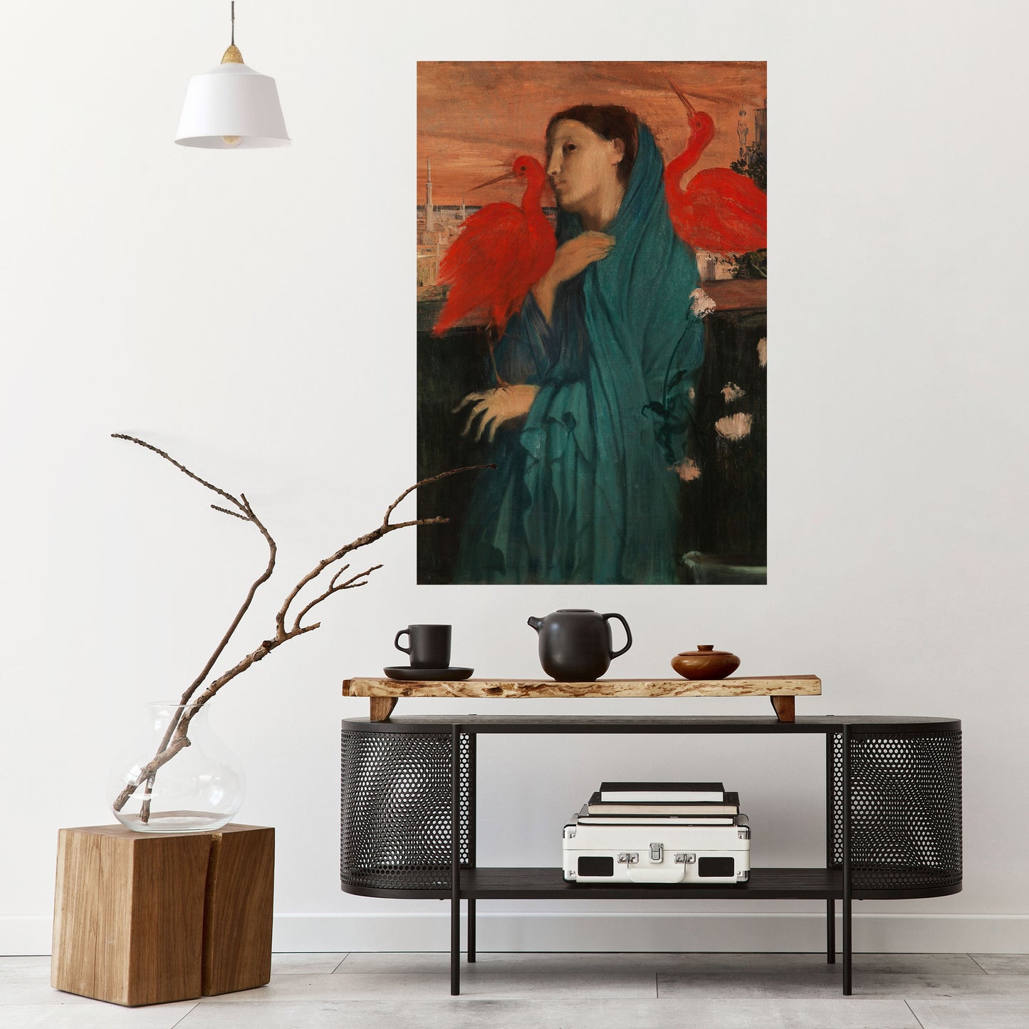 YOUNG WOMAN WITH IBIS Peel and Stick Vertical Poster