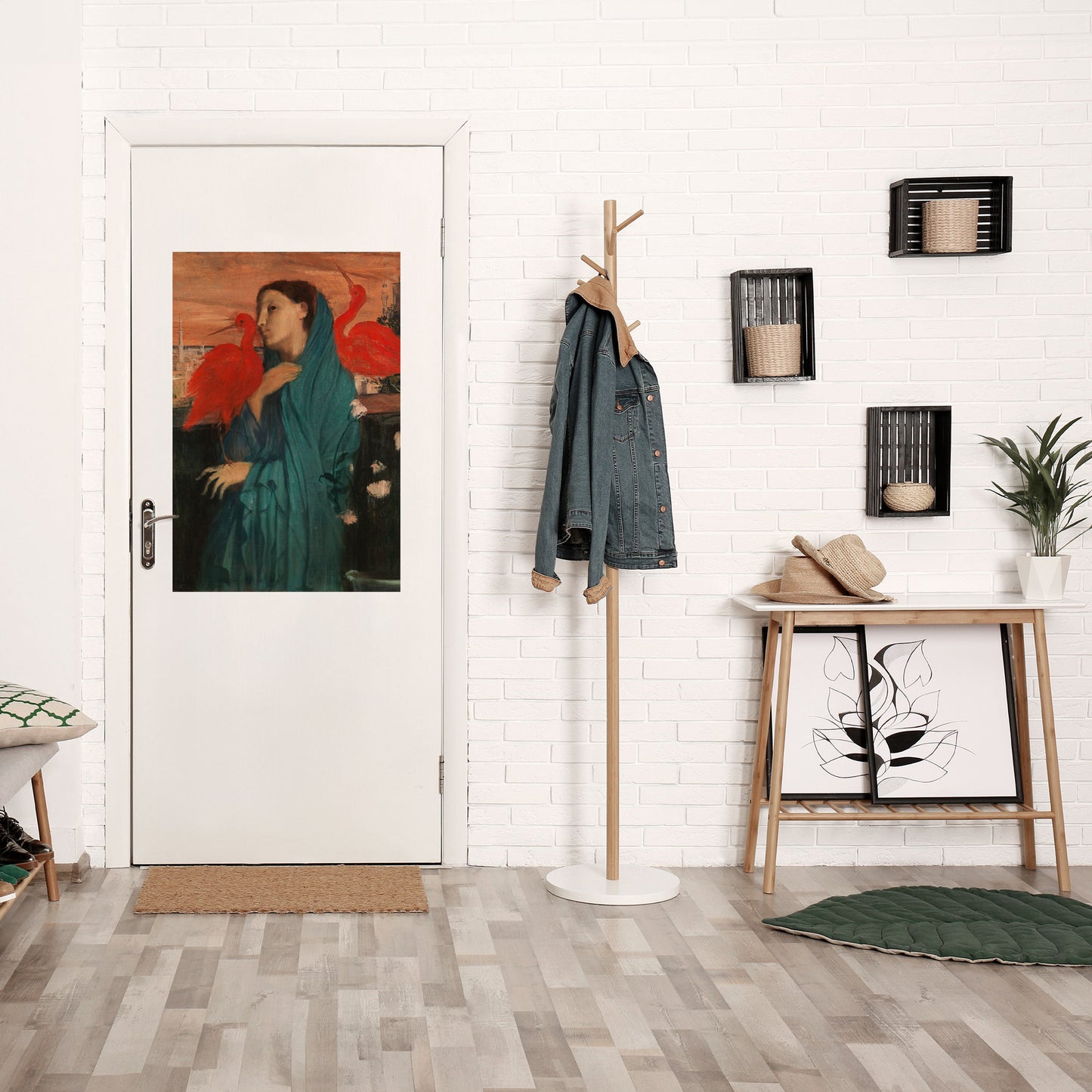 YOUNG WOMAN WITH IBIS Peel and Stick Vertical Poster